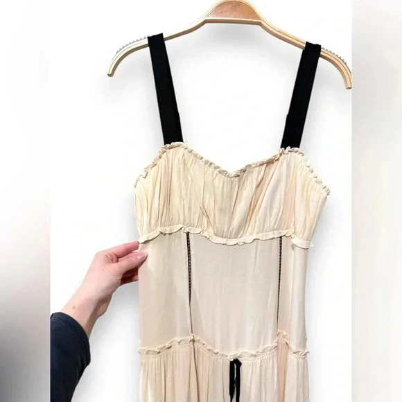 Cinq à Sept Cream and Black Midi Dress - Picture 5 of 10